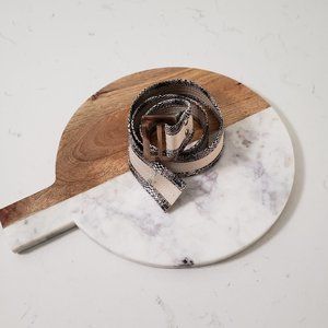 WHBM Animal Print & Tan Belt